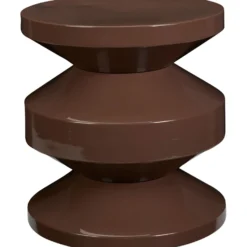 Bijzettafel Carapelle Metaal 31 cm rond donkerbruin