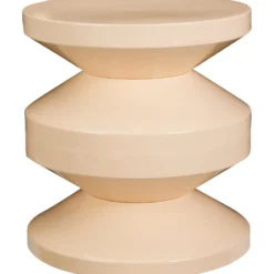 Bijzettafel Carapelle Metaal 31 cm rond lichtgeel