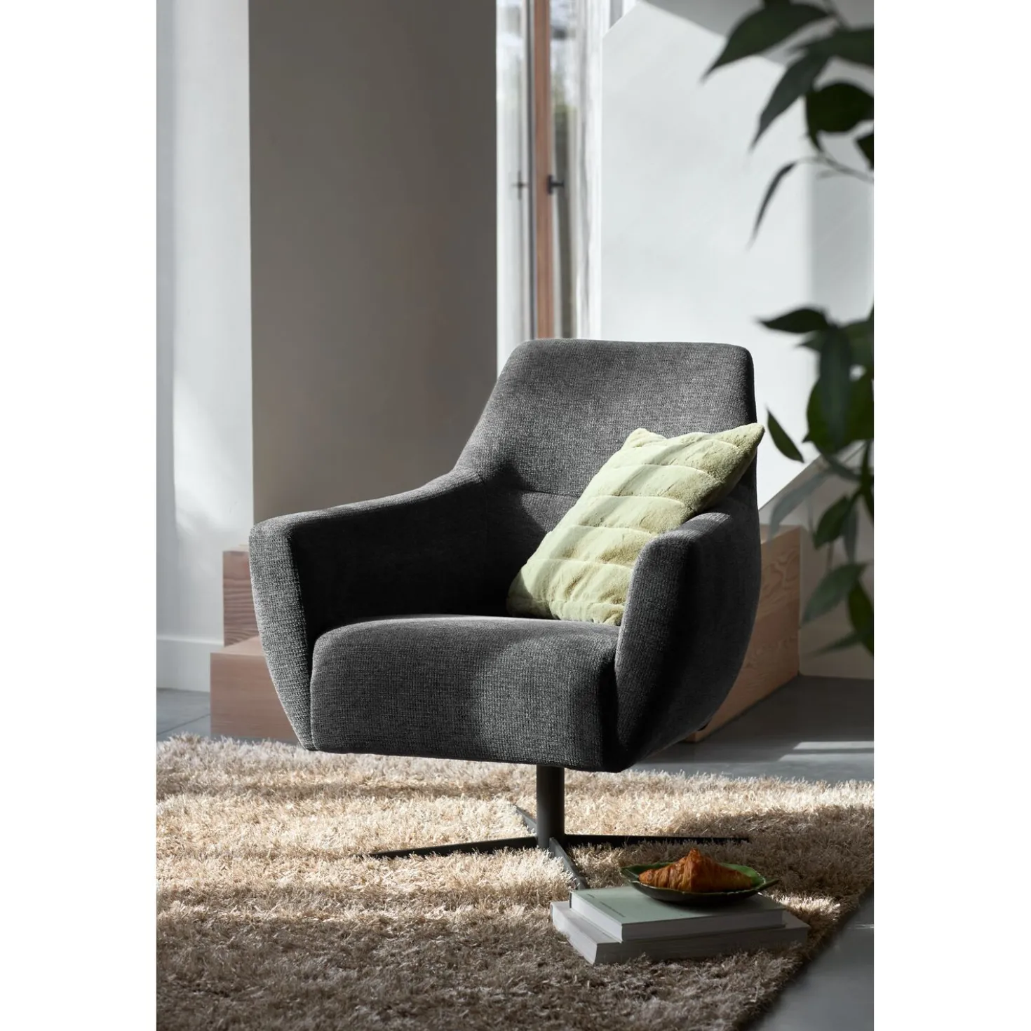 Draaifauteuil Gudo Donkergrijs