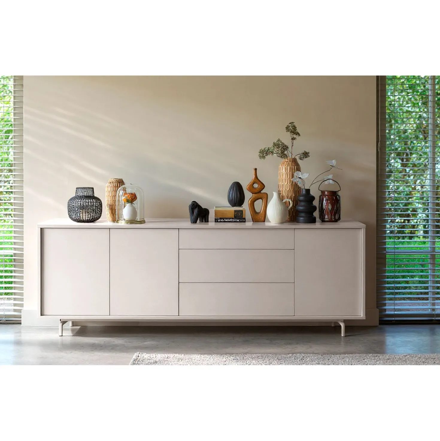 Dressoir Famosa 76x228x45 cm grijs
