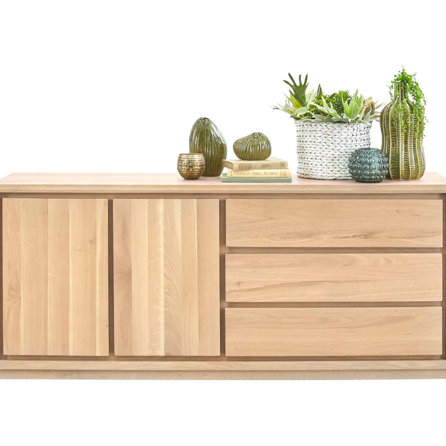 Dressoir Lavio (164 cm) eiken naturel grijs