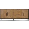 Dressoir Vinito (199 cm) eiken fineer zwart/naturel