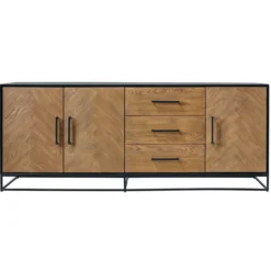 Dressoir Vinito (199 cm) eiken fineer zwart/naturel