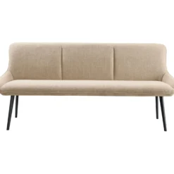 Eetkamerbank Ceno 190 cm combi stof lichtbruin