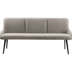 Eetkamerbank Ceno 190 cm combi stof grijs