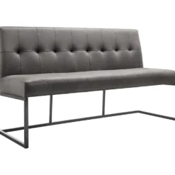 Eetkamerbank Oro 170 cm microleder donkergrijs