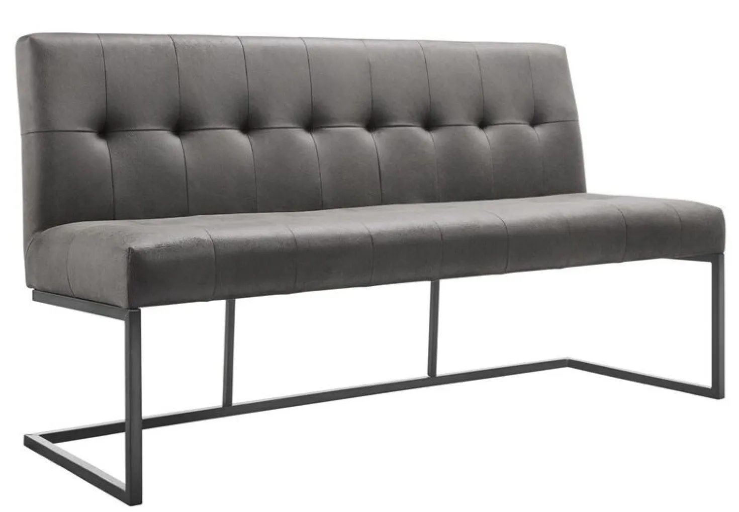 Eetkamerbank Oro 170 cm microleder donkergrijs