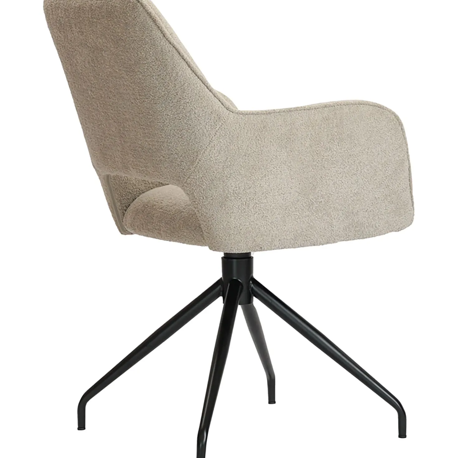 Eetkamerstoel Buco Draaibaar bouclé beige