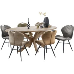 Eetkamerstoel Castione Velvet cognac