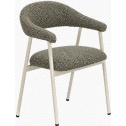 Eetkamerstoel Dioso Bouclé taupe poot taupe