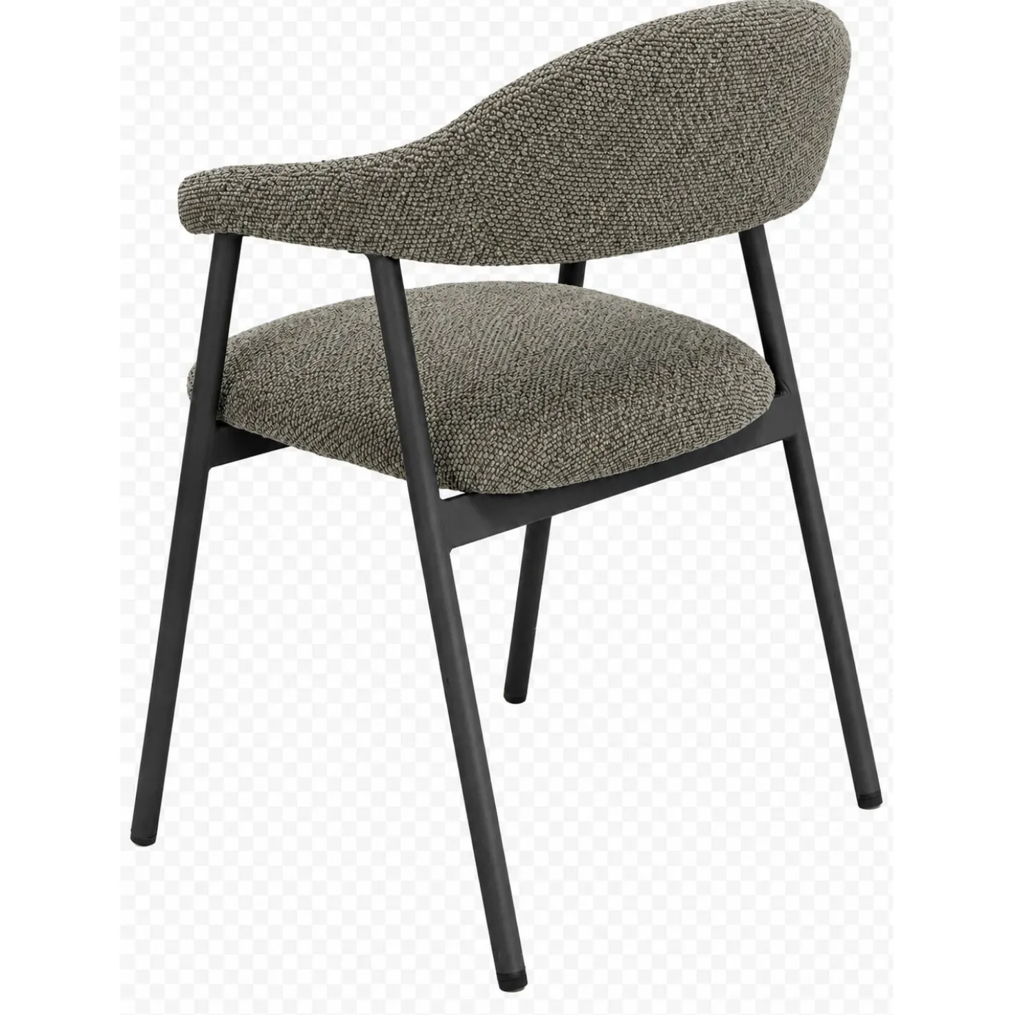 Eetkamerstoel Dioso Bouclé taupe poot zwart