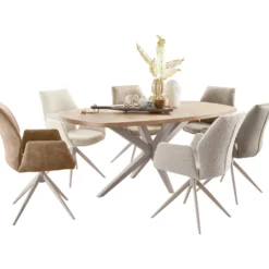 Eetkamerstoel Faido Velvet beige poot grijs