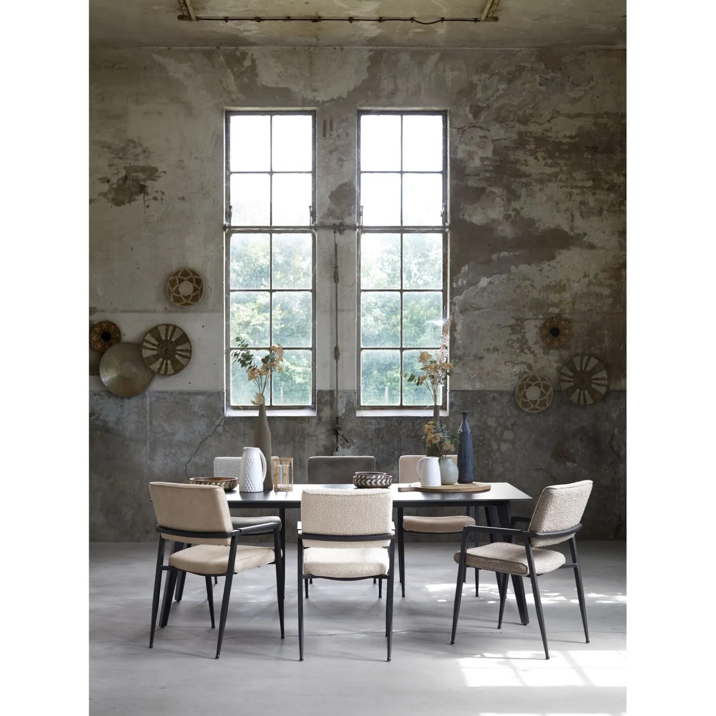 Eetkamerstoel Jisca Microvezel beige