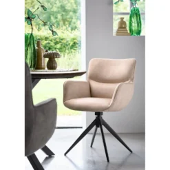 Eetkamerstoel Lasanto Draaibaar microvezel beige