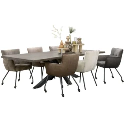 Eetkamerstoel Novile Beige met wiel