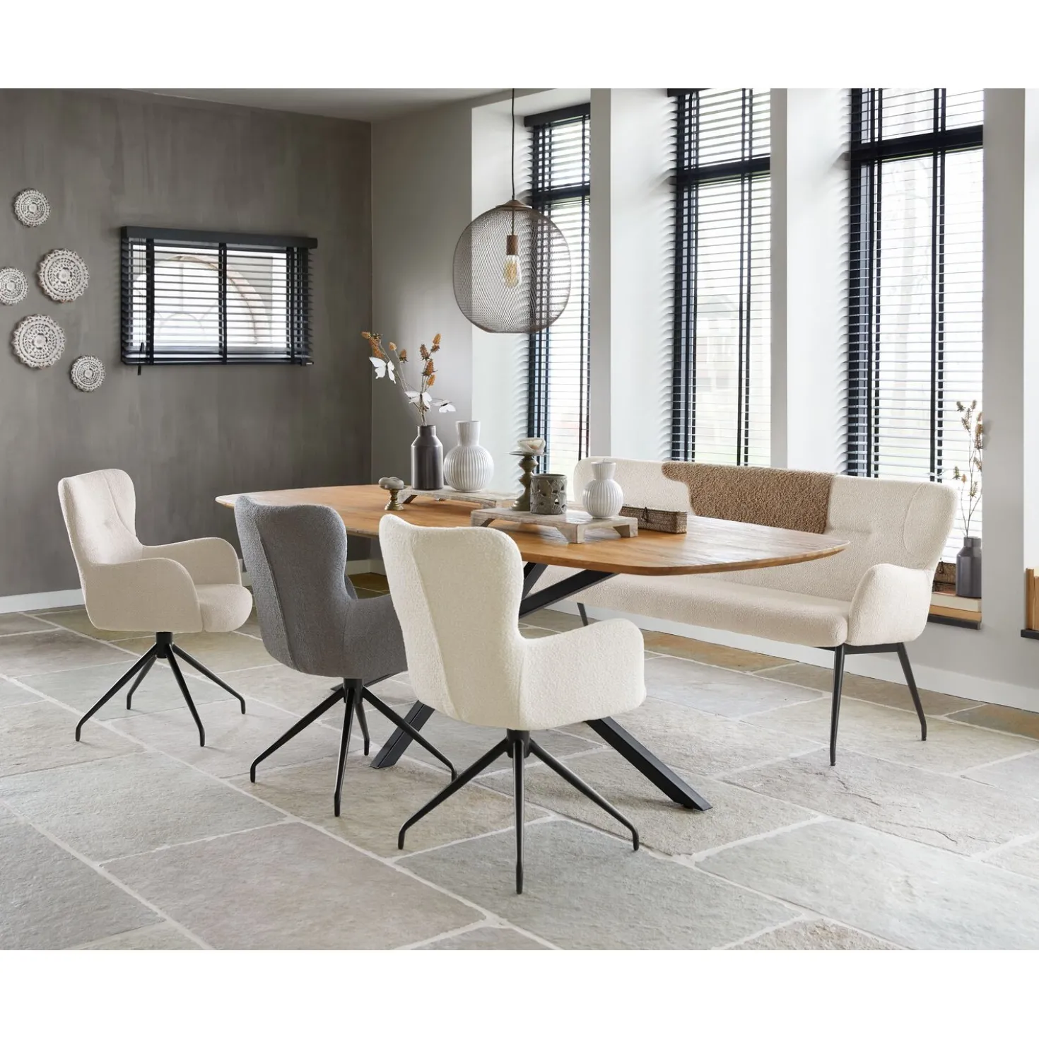Eettafel Aska Teak 220x100 cm Deens ovaal naturel brushed