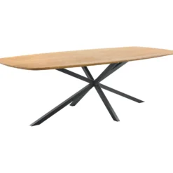 Eettafel Aska Teak 180x90 cm Deens ovaal naturel brushed