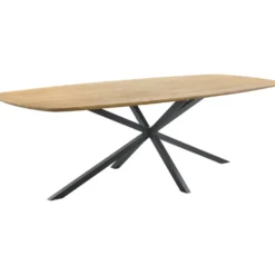 Eettafel Aska Teak 260x110 cm Deens ovaal naturel brushed