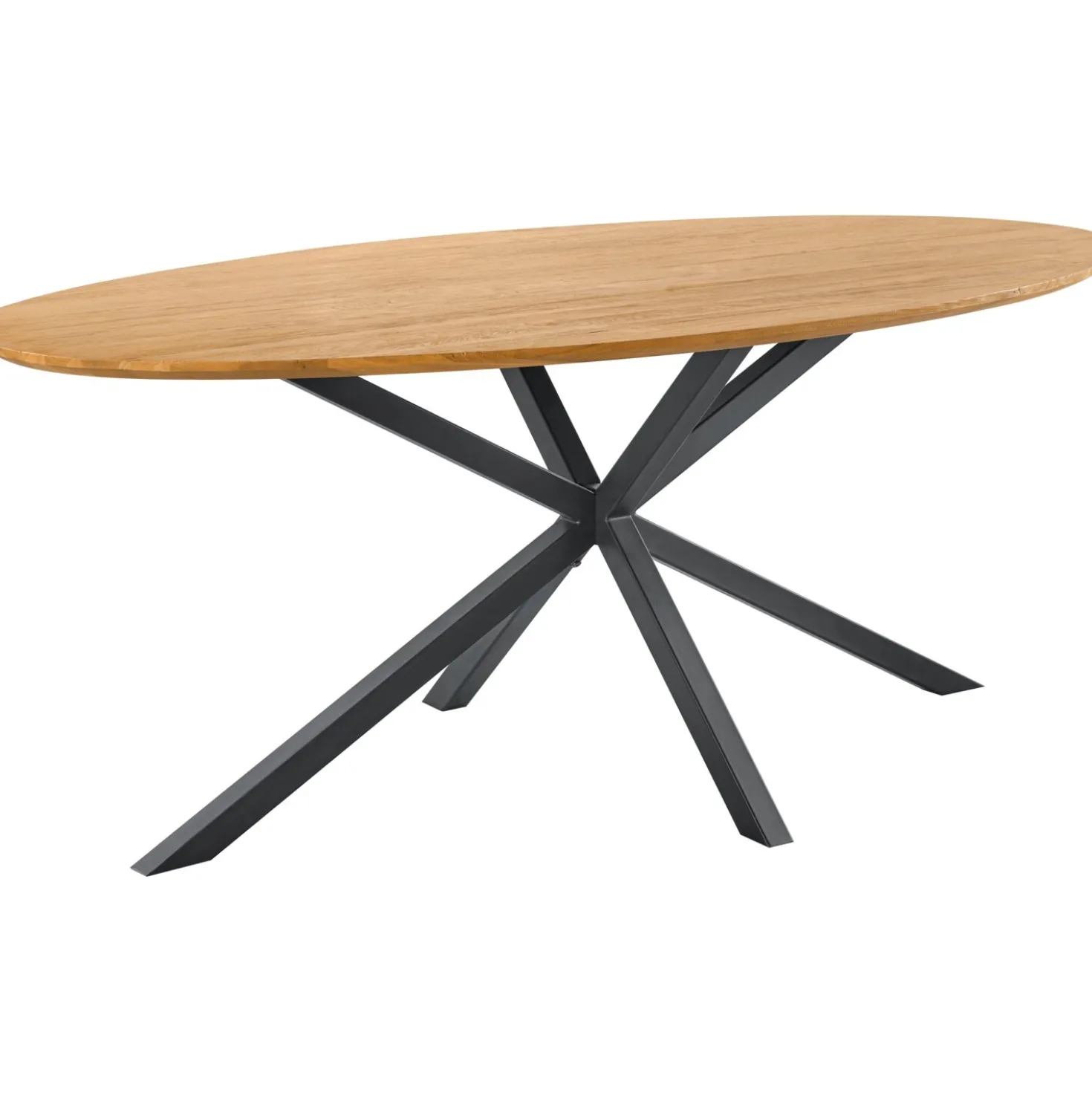 Eettafel Aska Teak 240x120 cm ovaal naturel brushed