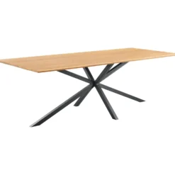 Eettafel Aska Teak 200x95 cm rechthoekig naturel brushed