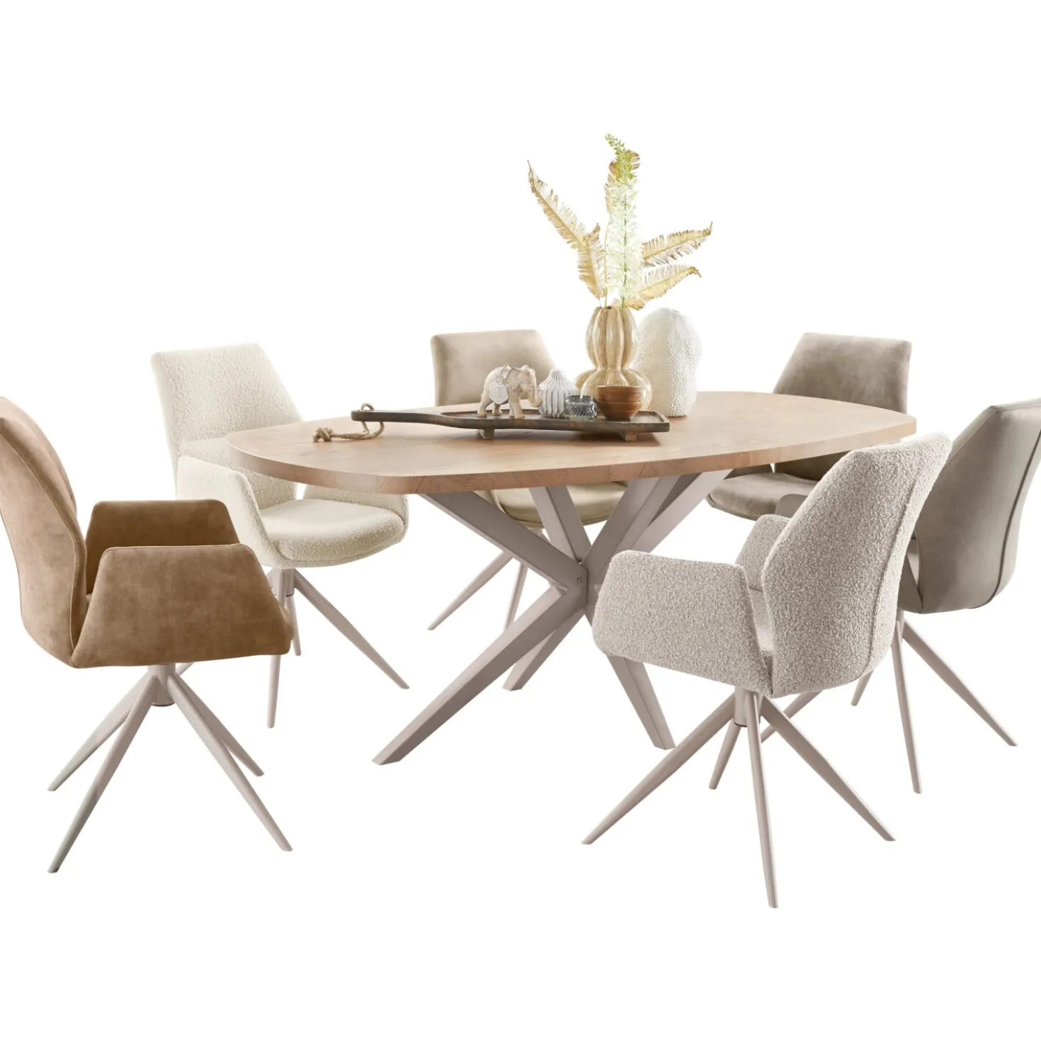 Eettafel Mascaro 190x102 cm Deens ovaal misty oak