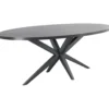 Eettafel Mascaro 220x120 cm ovaal zwart