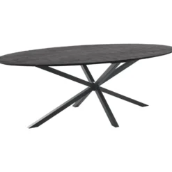 Eettafel Piastra 230x115 cm ovaal zwart