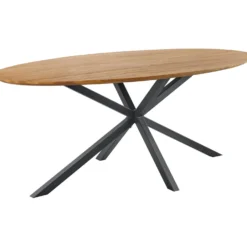 Eettafel Romaro Teakhout 200x100 cm ovaal mix rough