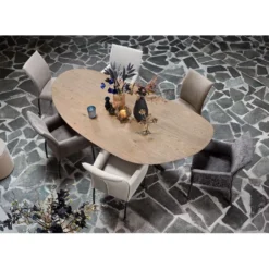 Eettafel Tavolo Eikenhout 230x115 cm kiezel bruin