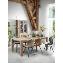 Eettafel Valvola 220x100 acaciahout smoked brown