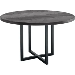 Eettafel Vinito 140 cm rond eiken fineer zwart