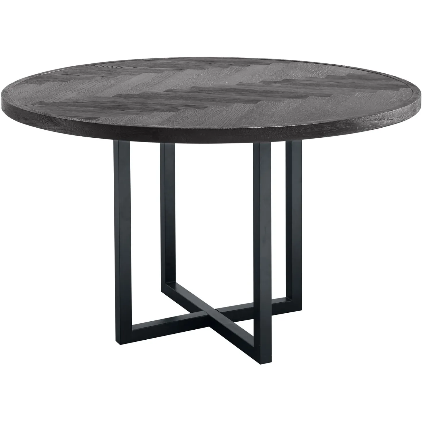 Eettafel Vinito 140 cm rond eiken fineer zwart
