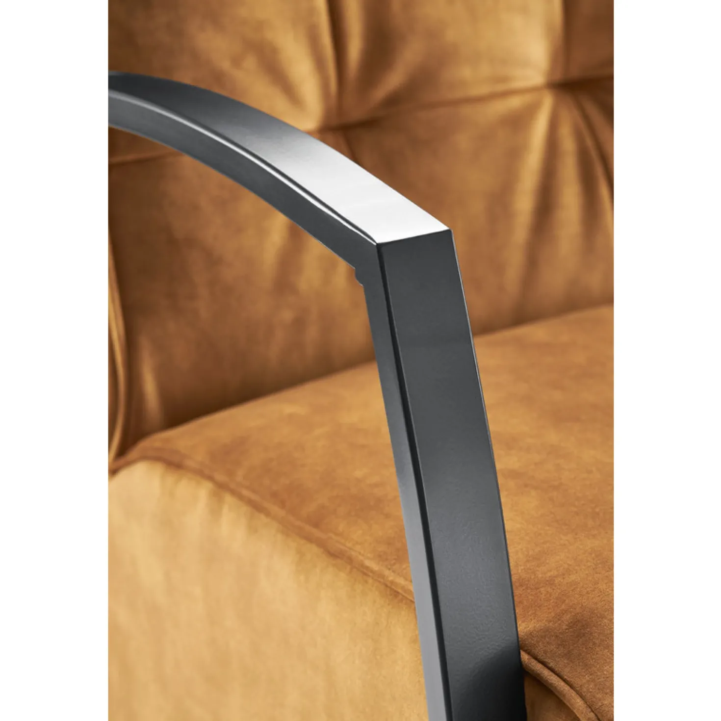 Fauteuil Metal Cognac