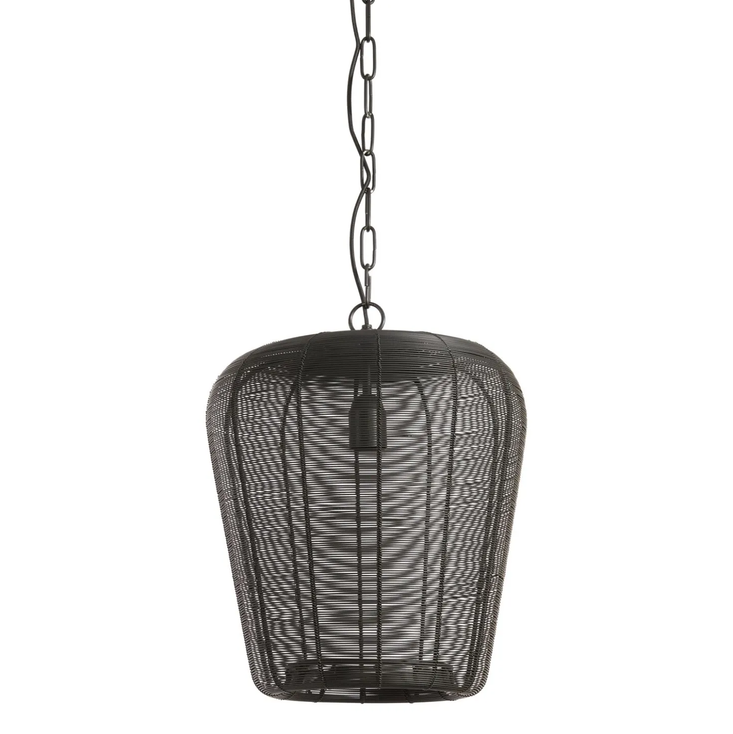 Hanglamp Barzio Mat zwart rond 31cm 1-lichts