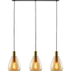 Hanglamp Felinio Amber glas 3-lichts