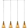 Hanglamp Felinio Amber glas 4-lichts