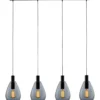 Hanglamp Felinio Smoke glas 4-lichts
