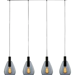 Hanglamp Felinio Smoke glas 4-lichts