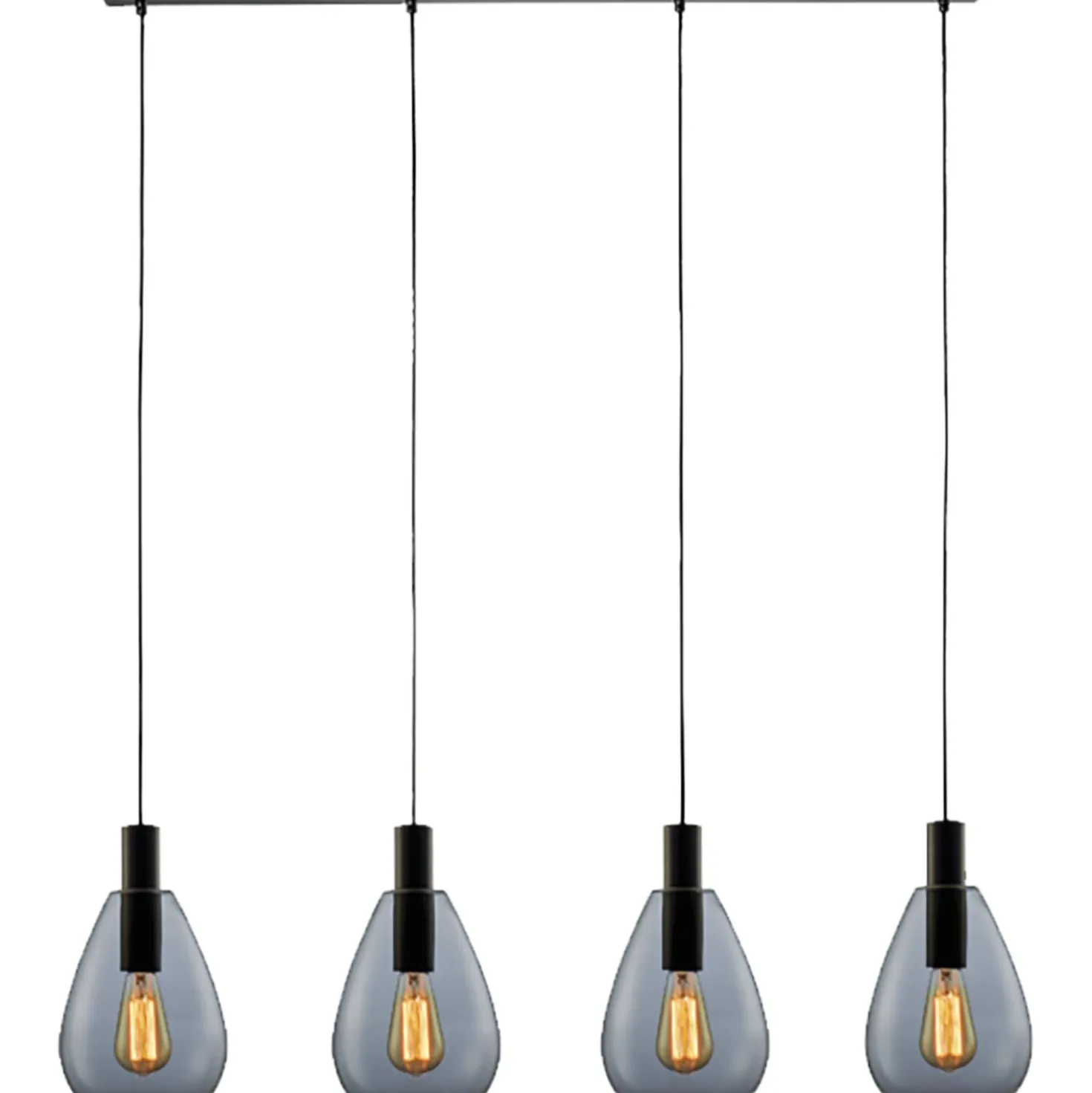 Hanglamp Felinio Smoke glas 4-lichts