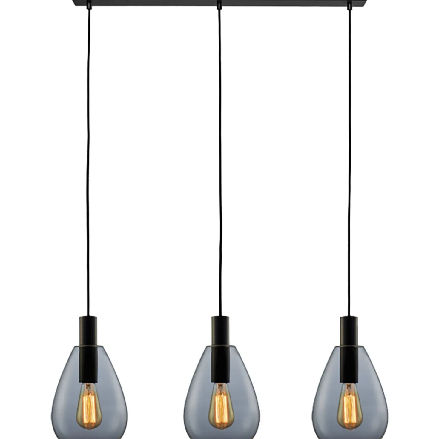 Hanglamp Felinio Smoke glas 3-lichts