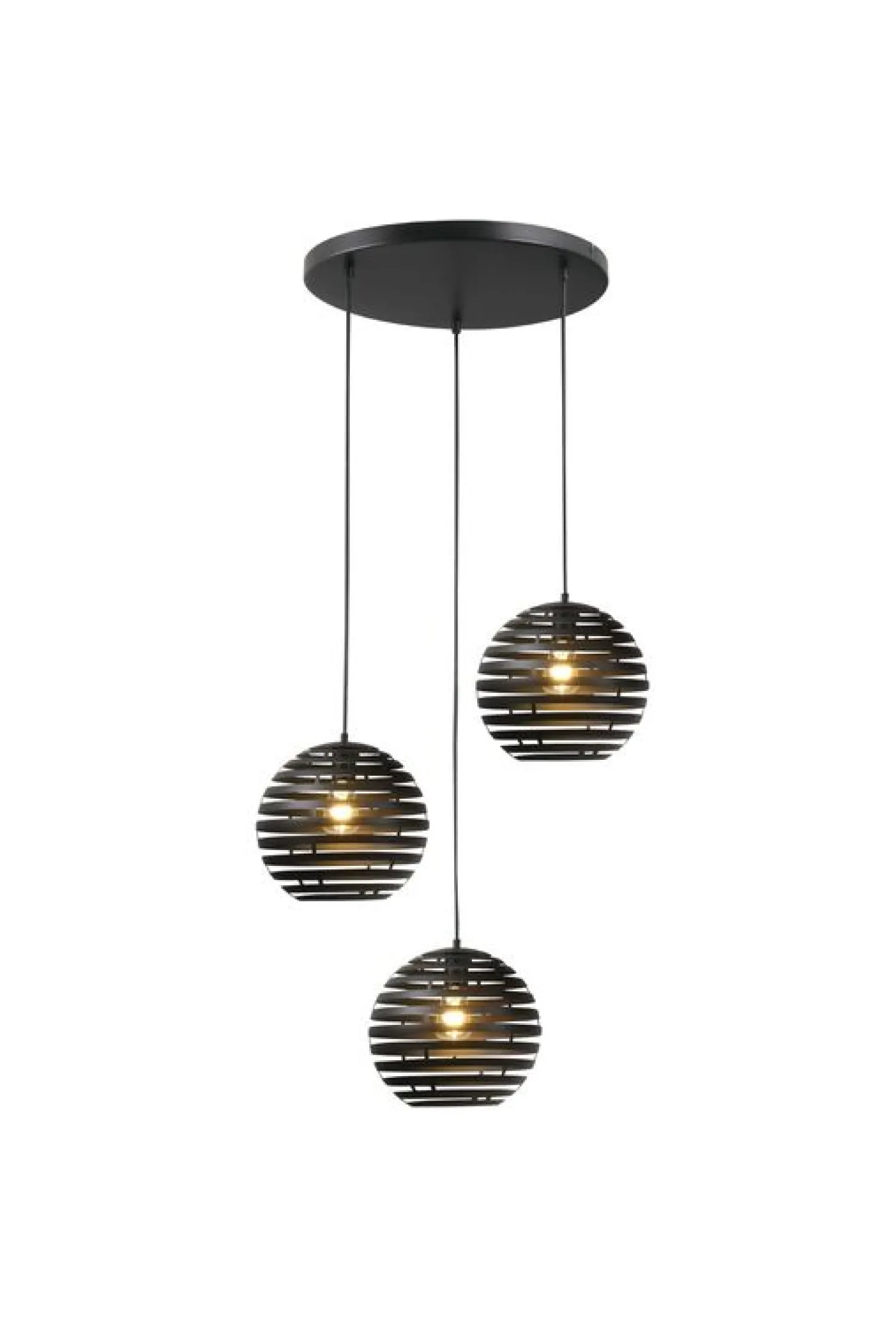 Hanglamp Fiorenza Ø 30 cm zwart staal 3-lichts