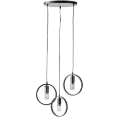 Hanglamp Girare Zwart metaal 3-lichts