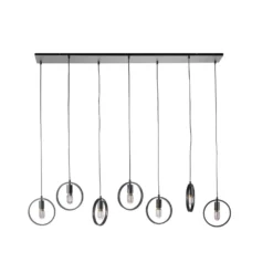 Hanglamp Girare Zwart metaal 7-lichts