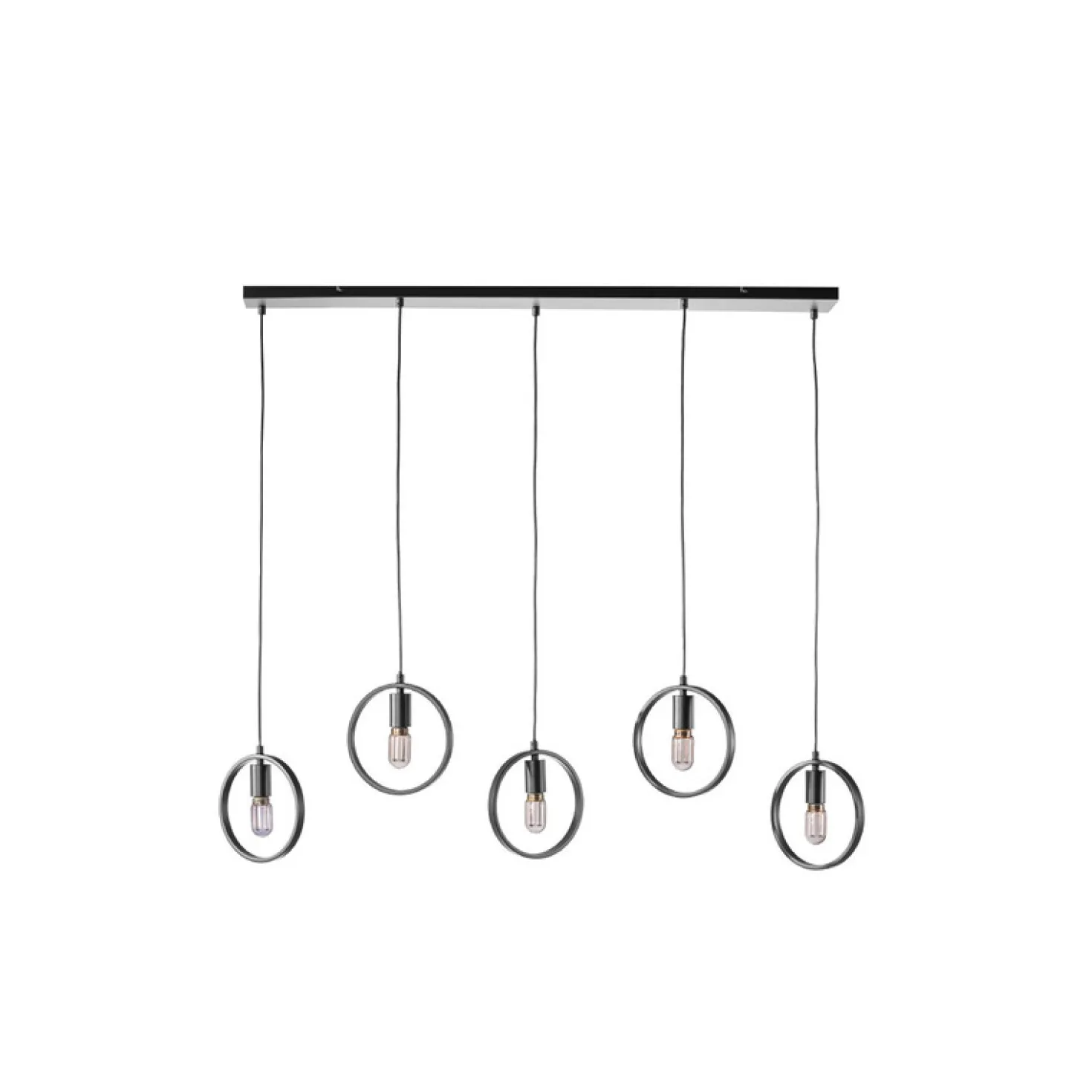 Hanglamp Girare Zwart metaal 5-lichts