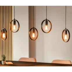 Hanglamp Girare Zwart metaal 5-lichts