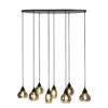 Hanglamp Lungo Zwart smoke glas 8-lichts