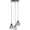 Hanglamp Lungo Zwart smoke glas 3-lichts