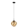 Hanglamp Macato Zwart amber glas 1-lichts