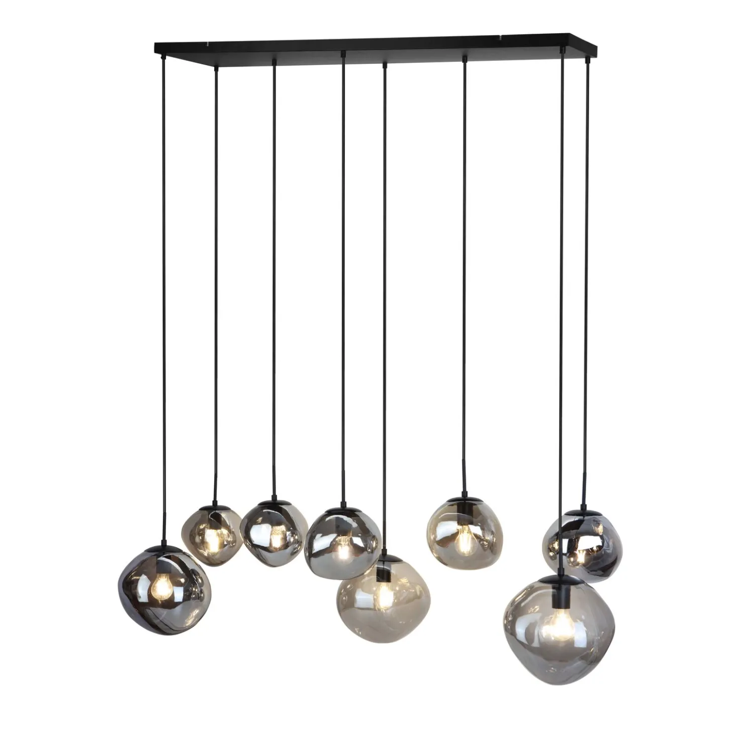 Hanglamp Macato Zwart smoke glas 8-lichts