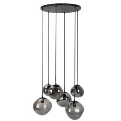 Hanglamp Macato Zwart smoke glas 6-lichts